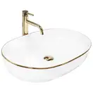 Умывальник (раковина) REA CLEO 61 WHITE GOLD EDGE накладний білий (REA-U6211)