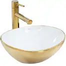 Умывальник (раковина) REA SOFIA MINI GOLD WHITE накладной (REA-U6334)
