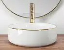 Rea SAMI GOLD EDGE Умивальник накладний, білий (REA-U6758)