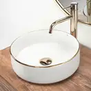 Rea SAMI GOLD EDGE Умивальник накладний, білий (REA-U6758)
