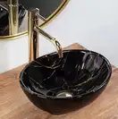 Умывальник (раковина) REA SOFIA MINI BLACK MARBLE SHINY накладной (REA-U6963)