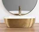 Умывальник (раковина) REA BELINDA BRUSHED GOLD WHITE накладной (REA-U7422)