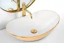 Умывальник (раковина) REA ROYAL GOLD WHITE накладной (REA-U7808)