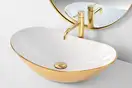 Умывальник (раковина) REA ROYAL GOLD WHITE накладной (REA-U7808)