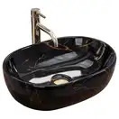 Умивальник (раковина) REA AMELIA BLACK MARBLE SHINY накладний чорний (REA-U8000)