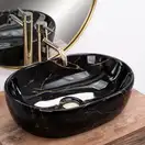 Умивальник (раковина) REA AMELIA BLACK MARBLE SHINY накладний чорний (REA-U8000)