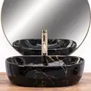 Умивальник (раковина) REA AMELIA BLACK MARBLE SHINY накладний чорний (REA-U8000)