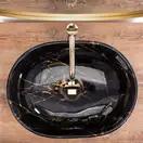 Умивальник (раковина) REA AMELIA BLACK MARBLE SHINY накладний чорний (REA-U8000)