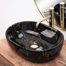 Умивальник (раковина) REA AMELIA BLACK MARBLE SHINY накладний чорний (REA-U8000)