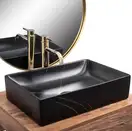 Умывальник (раковина) REA INGA BLACK MARBLE MATT накладной (REA-U8006)