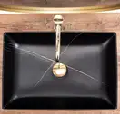 Умывальник (раковина) REA INGA BLACK MARBLE MATT накладной (REA-U8006)