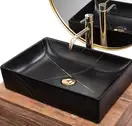 Умывальник (раковина) REA INGA BLACK MARBLE MATT накладной (REA-U8006)