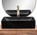 Умывальник (раковина) REA INGA BLACK MARBLE MATT накладной (REA-U8006)