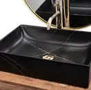 Умывальник (раковина) REA INGA BLACK MARBLE MATT накладной (REA-U8006)