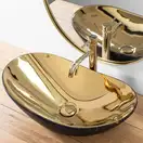 Умывальник (раковина) REA ROYAL IN GOLD MARBLE BLACK MATТ накладной (REA-U8007)