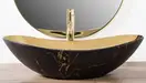 Умывальник (раковина) REA ROYAL IN GOLD MARBLE BLACK MATТ накладной (REA-U8007)