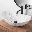 Умивальник (раковина) REA ROYAL STATUARIO MARBLE MATT накладний мармур (REA-U8010)