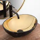 Умивальник (раковина)  REA SOFIA IN MARBLE MAT BLACK GOLD накладний (REA-U8011)