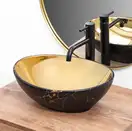 Умивальник (раковина)  REA SOFIA IN MARBLE MAT BLACK GOLD накладний (REA-U8011)