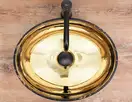Умивальник (раковина)  REA SOFIA IN MARBLE MAT BLACK GOLD накладний (REA-U8011)