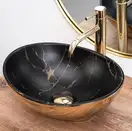 Умивальник (раковина)  REA SOFIA GOLD MARBLE BLACK накладний (REA-U8012)