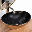 Умивальник (раковина)  REA SOFIA GOLD MARBLE BLACK накладний (REA-U8012)