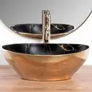 Умивальник (раковина)  REA SOFIA GOLD MARBLE BLACK накладний (REA-U8012)