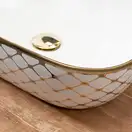 Умивальник (раковина) REA BELINDA DIAMOND WHITE GOLD накладний білий/золото (REA-U8471)