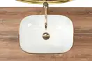 Умивальник (раковина) REA BELINDA DIAMOND WHITE GOLD накладний білий/золото (REA-U8471)