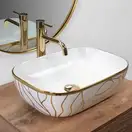 Умивальник (раковина) REA BELINDA WAVE WHITE GOLD накладний білий (REA-U8472)
