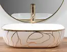 Умивальник (раковина) REA BELINDA WAVE WHITE GOLD накладний білий (REA-U8472)