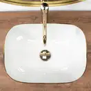 Умивальник (раковина) REA BELINDA WAVE WHITE GOLD накладний білий (REA-U8472)