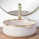 Умывальник (раковина) REA MERIDA PINK накладной розовый (REA-U8549)
