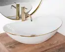 Умывальник (раковина) REA ROYAL GOLD EDGE накладной белый (REA-U8570)