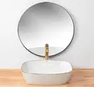Rea Sol White Gold Edge Умывальник накладной, белый (REA-U8605)