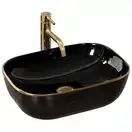 Умывальник (раковина) REA BELINDA BLACK GOLD EDGE накладной (REA-U8796)