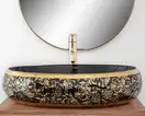 Умывальник (раковина) REA MERYL BLACK / GOLD накладной черный/золотой (REA-U8811)
