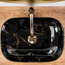 Умывальник (раковина) REA BELINDA BLACK MARBLE SHINY накладной черный (REA-U8907)