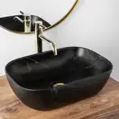Умывальник (раковина) REA BELINDA BLACK MARBLE MAT накладной черный матовый (REA-U8908)