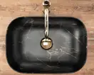 Умывальник (раковина) REA BELINDA BLACK MARBLE MAT накладной черный матовый (REA-U8908)