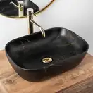 Умывальник (раковина) REA BELINDA BLACK MARBLE MAT накладной черный матовый (REA-U8908)