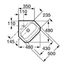 Умивальник підвісний Roca Gap 48x48 (A32747R000)