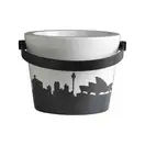 раковина підвісна або накладна  8802NSNYC BUCKET 30R 30x40 см, з тримачем рушника чорний матовий, декор New York Scarabeo ІТАЛІЯ