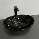 VBI Parma Marble Умивальник накладний, чорний (VBI-011004)