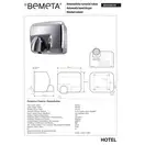 Автоматична сушка для рук 924224141 Hotel : 2300W, LED light,нержавіюча сталь, хром Bemeta Чехія