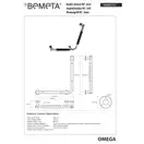 104507721 Omega: Поручень 90 ° лівий, чорна гума Bemeta Чехія (104507721)