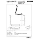 104507731 Omega: Поручень 90 ° правий, чорна гума Bemeta Чехія (104507731)