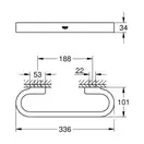 Поручень для ванны Grohe Selection, тёмный графит, матовый/стекло матовое (41064AL0) фото 2 Aquada.com.ua