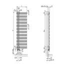 Полотенцесушитель електричний Zehnder Yucca Asym 1329х578 300 Вт, хром (YAECR-130-60/GD Chrome) (YAECR-130-60_GD Chrome)