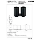 108110020 Galla: Подвійний тримач зубних щіток, стакани Bemeta Чехія (108110020)